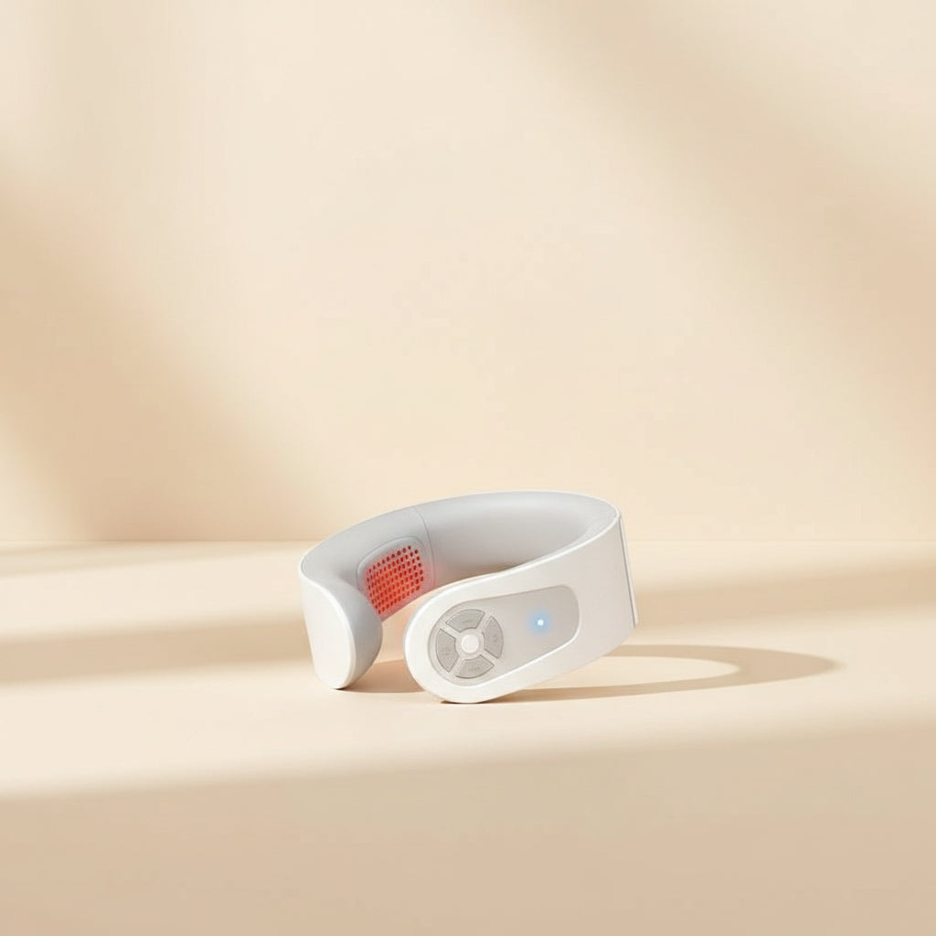 PulseFlex Massager product photo on a warm beige background