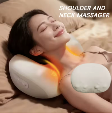 Cordless Neck Massager for Fatigue Relief Deep Tissue Before Sleeping Cervical Neck Massage Pillow with Heat Shiatsu Relaxation